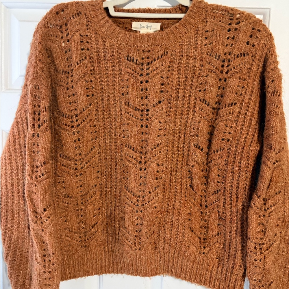 Rust Cable Knit Sweater